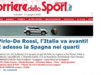 Corriere dello Sport: "Italia merge mai departe. Atentie Spania!"