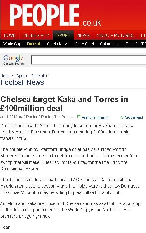 UN MUNTE DE BANI! Chelsea scoate 115 milioane de euro pentru Kaka si Torres!_1