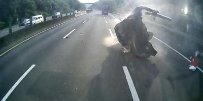 
	VIDEO: Accident HORROR pe autostrada - ii bubuie cauciucul si se face ZOB!
