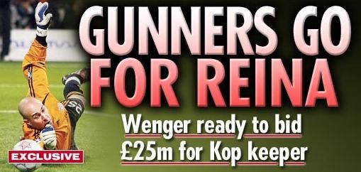 Pepe Reina Arsenal Arsene Wenger Liverpool