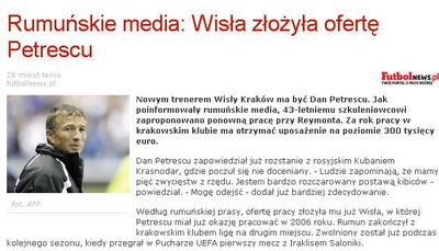 Dan Petrescu Wisla Cracovia