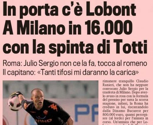 Lobont, anuntat titular la Roma cu Inter! "E crescut in Transilvania printre vampiri si Roma nu a pierdut niciodata cu el in poarta"_3