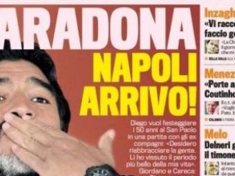 
	Maradona se intoarce la Napoli inainte de meciul cu Steaua din Europa League!

