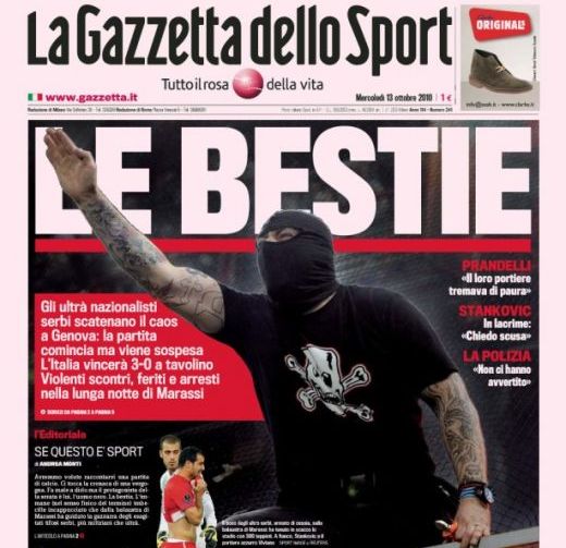 Serbia, exclusa din Europa? Italienii: "BESTIILE! Un imbecil mascat a facut de rusine fotbalul!"_1