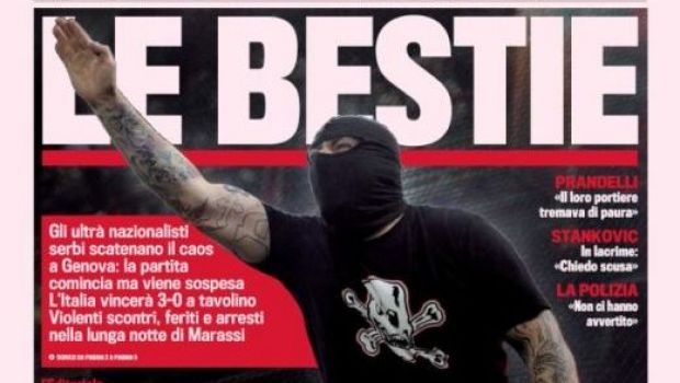 
	Serbia, exclusa din Europa? Italienii: &quot;BESTIILE! Un imbecil mascat a facut de rusine fotbalul!&quot;
