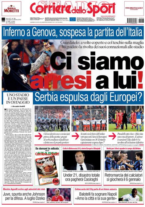 Serbia, exclusa din Europa? Italienii: "BESTIILE! Un imbecil mascat a facut de rusine fotbalul!"_2