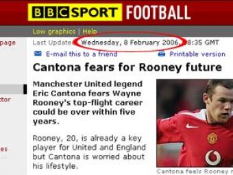 
	Cantona, mai tare ca Nostradamus: vezi cum a prezis sfarsitul lui Rooney acum 5 ani
