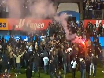 VIDEO / Fanii lui Zenit au innebunit dupa castigarea titlului! Au distrus stadionul si au facut prapad in oras: