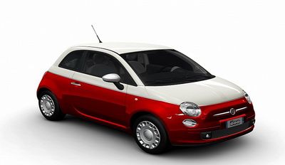 Fiat 500 alb, rosu bicolore dinamoviste
