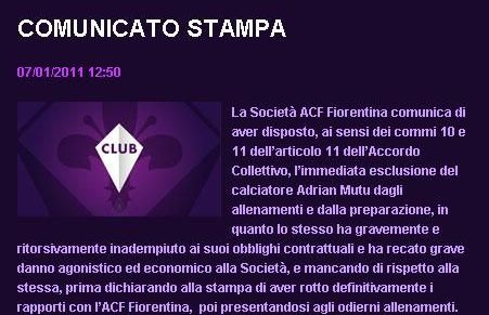 Fiorentina Adrian Mutu