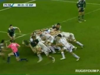 VIDEO / Asta e cel mai tare placaj din rugby: LA ARBITRU!