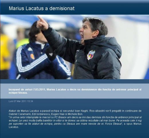 Lacatus nu a plecat SINGUR de la Steaua! Vezi mesajul OFICIAL catre jucatori si fani de pe site-ul Stelei!_1