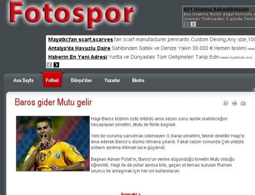 Galatasaray incepe negocierile cu MUTU dupa incidendul dintre Hagi si Baros_1