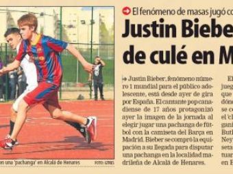 
	SUPER FOTO! Justin Bieber este NOUL jucator al Barcelonei! A debutat in EL CLASICO cu Real Madrid :)
