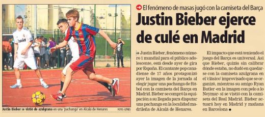 Justin Bieber Barcelona Real Madrid