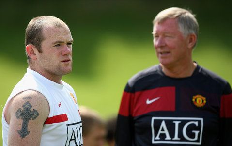 Manchester United Sir Alex Ferguson Wayne Rooney Wesley Sneijder