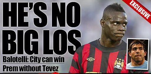 
	Balotelli, singurul om care putea sa declare asta dupa plecarea lui Tevez: &quot;Oricum nu aveam nevoie de el!&quot; :)

