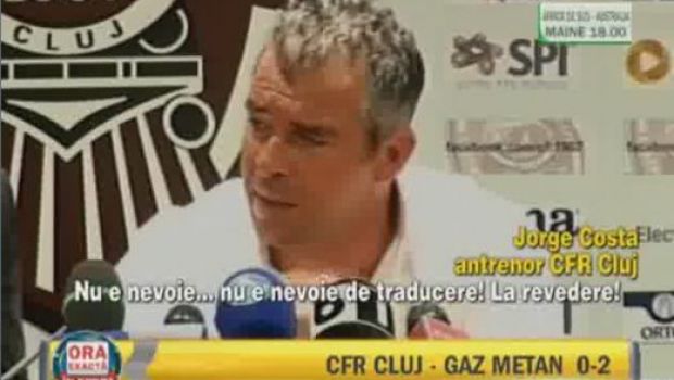 
	VIDEO! &quot;Animalul&quot; Costa de la CFR s-a dezlantuit la conferinta dupa bataia cu Medias! S-a luat si de translator
