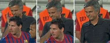 FOTO! Mourinho, gest incredibil in timpul Supercupei cu Barca: le-a facut semn lui Messi si Dani Alves ca PUT!_2
