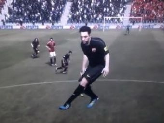 
	SUPER VIDEO: Xavi chiar e &quot;extraterestru&quot;! Vezi cum zboara in primul BUG genial din FIFA 12!
