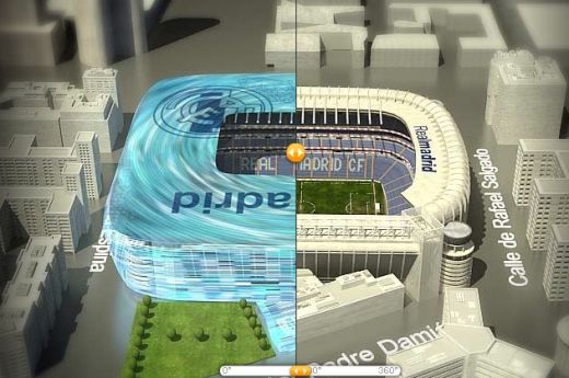 APLICATIE GENIALA: Cea mai tare nebunie de pe net! Vezi pe VIU cum se va transforma stadionul lui Real Madrid_1