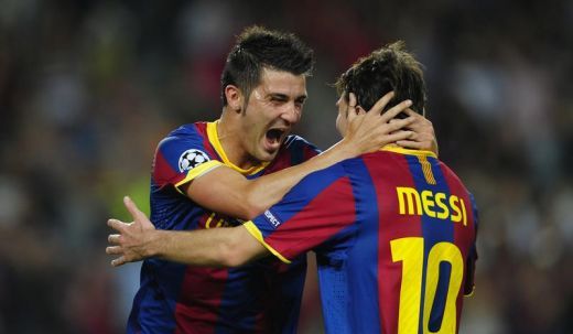 David Villa Barcelona Lionel Messi