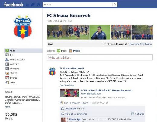 Steaua Facebook