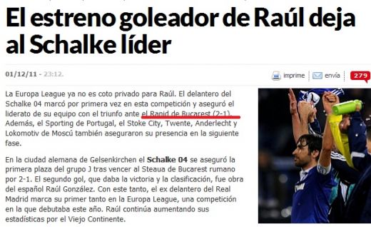 Golul lui Raul cu Steaua a intrat in istorie! Spaniolii s-au grabit cu laudele si au uitat cu cine a jucat Schalke aseara :) VIDEO_2