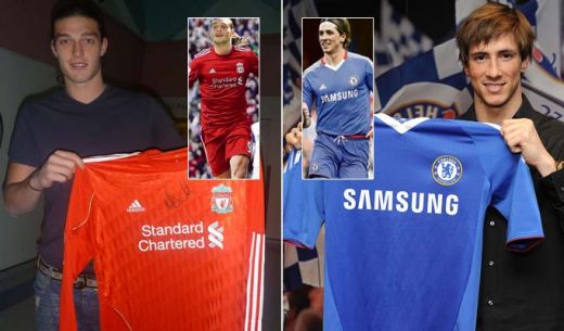 Fernando Torres Andy Carrol Chelsea Liverpool