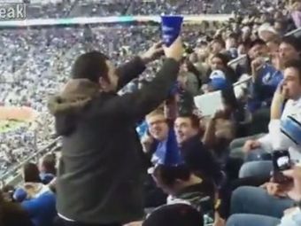 
	VIDEO: O tribuna intreaga si-a batut joc de un fan RUPT DE BEAT! Vezi ce i-au facut in timp ce dormea pe stadion

