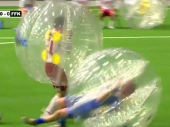 VIDEO GENIAL! Prima masura inventata pentru a-l salva pe Messi de Pepe! De acum fotbalisti joaca imbracati in baloane :))