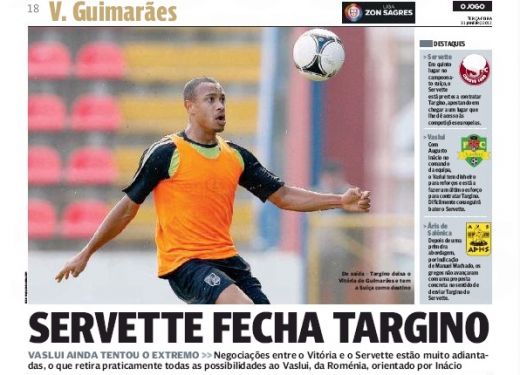 FC Vaslui Dinamo Servette Geneva Tiago Targino Vitoria Guimaraes
