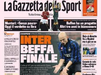 
	Chivu, facut praf in Italia, dupa ce Inter a pierdut in Liga! Cel mai tare ziar de sport din Europa il numeste principalul vinovat
