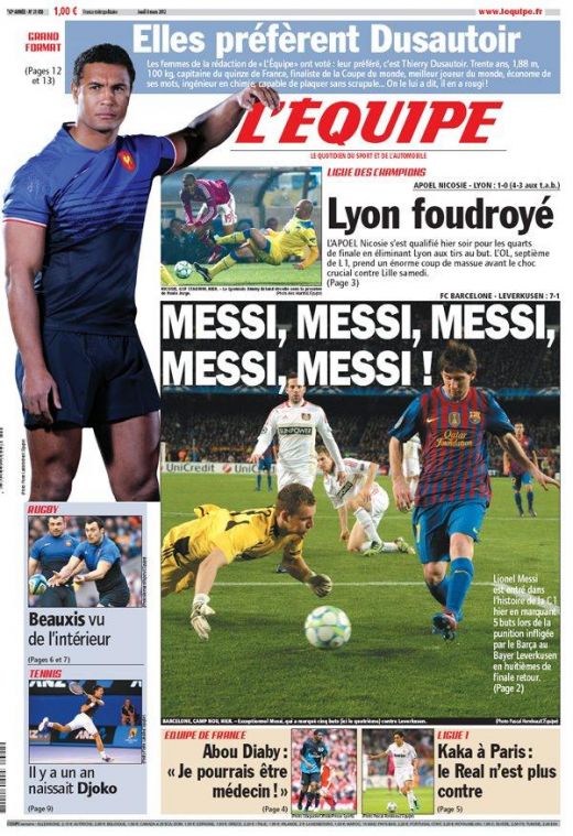L'Equipe ignora cea mai mare UMILINTA din istoria fotbalului francez! Prima pagina e cu Messi x 5! Seara in care U Craiova a fost razbunata_2