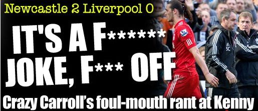 Faza pentru care ar putea sa nu mai joace NICIODATA la Liverpool: Carroll l-a injurat in ultimul hal pe Dalglish pe teren