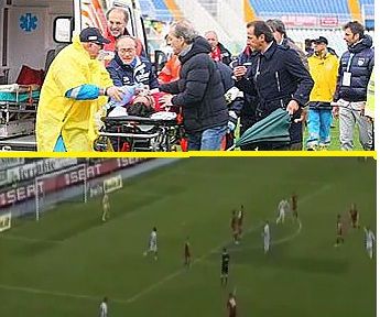 VIDEO / IMAGINI CUTREMURATOARE: Un coleg de-al lui Torje a facut infarct pe teren. Meciul a fost suspendat! Jucatorul a murit la spital!_1