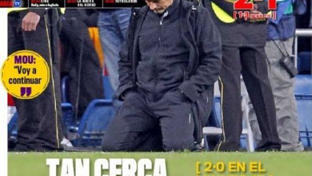 
	&quot;Adio Munchen, ne vedem la Bucuresti!&quot; Mourinho, in genunchi pe prima pagina din Marca! Trei asemanari FATALE care au scos Barca si Real din Liga!
