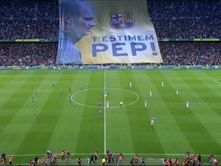 SUPER VIDEO! Coregrafie DE SENZATIE a fanilor Barcelonei pentru Pep! Ce mesaj emotionant au avut fanii la ultimul meci al lui Guardiola pe Nou Camp:_2