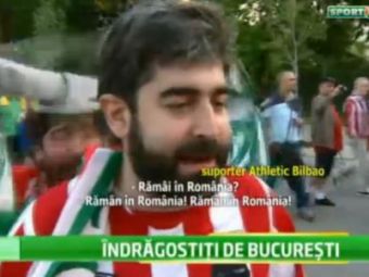 
	VIDEO DEMENTIAL! Un fan al lui Bilbao nu mai pleaca din Bucuresti: &quot;Maria, te iubesc, dar romancele sunt mai frumoase!&quot; :)
