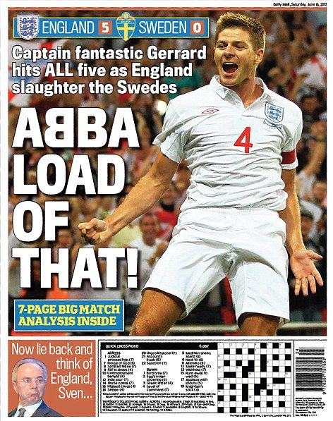 Suedezii citesc de azi ziarele care o sa apara maine: "Anglia a pierdut cu 0-5" Ce scriu Daily Mail si The Sun:_3