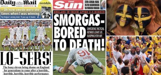 Suedezii citesc de azi ziarele care o sa apara maine: "Anglia a pierdut cu 0-5" Ce scriu Daily Mail si The Sun:_4