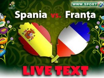 
	Spania joaca cu Portugalia in semifinale: Spania 2-0 Franta! Tiki-taka s-a transformat intr-o partida de SAH! Xabi Alonso, dubla la meciul 100!
