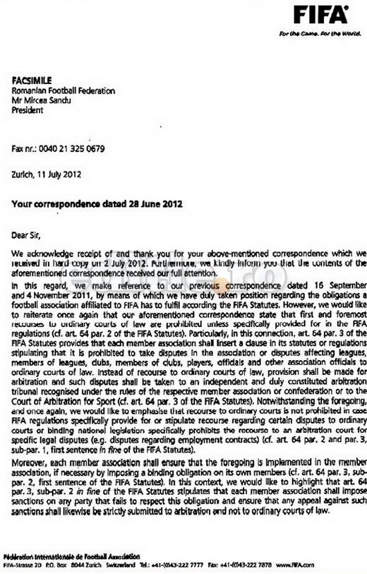 O scrisoare pierduta! FRF a ASCUNS fragmente din comunicatul FIFA! Care este mesajul REAL in cel mai mare scandal din fotbalul romanesc:_2