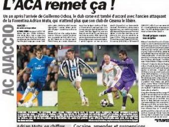 
	Mutu, prima data peste Ronaldinho! Transferul la Ajaccio i-a innebunit pe francezi! L&#39;Equipe ii face portretul: &quot;Cocaina, amenzi si suspendari&quot;
