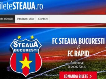 
	PREMIERA! Steaua livreaza GRATIS biletele cumparate online! Vezi aici&nbsp;preturile de la meciurile din Europa League si de la derby-ul cu Rapid:
