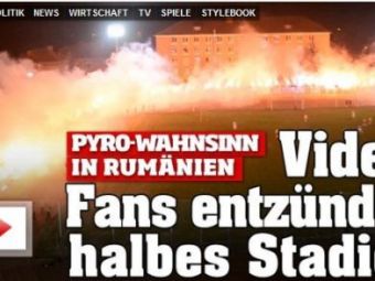 
	Stadion romanesc, atmosfera ca la Belgrad! Site-ul publicatiei Bild se deschide cu o GALERIE din Romania! Nu este din Bucuresti! VIDEO
