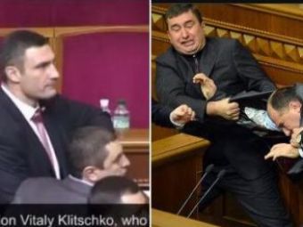 
	VIDEO: Bataie generala in Parlamentul Ucrainei, chiar sub ochii lui Vitali KlitschKO! Cum a reactionat campionul mondial la grea :) 
