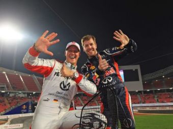 
	VIDEO Schumacher - Vettel, cea mai tare echipa din ISTORIE! Si-au distrus adversarii de la Cursa Campionilor! Imagini UNICE cu supercampionii din F1
