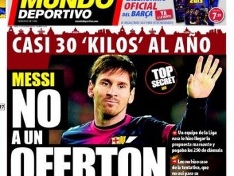 
	Dezvaluire incredibila de la negocierile dintre Messi si Barca: &quot;a refuzat cateva KILOGRAME de bani pentru a ramane!&quot; Ce oferta a refuzat in ULTIMUL moment:
