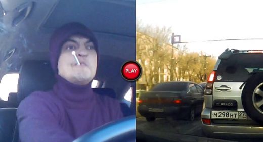 VIDEO Fumezi la volan? Asa ceva ti se poate intampla si tie! Ce a patit un sofer din Rusia!